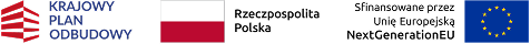 Logo Krajowy Plan Odbudowy, Logo Rzeszpospolita Polska, Logo Sfinansowane przez Unię Europejską NextGenerationEU